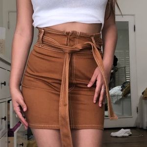 brown denim skirt